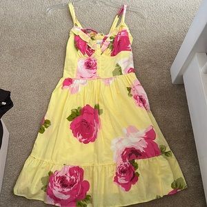 Abercrombie & Fitch Yellow And Magenta Floral Dress- Size Small